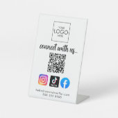 Verbinden Sie mit dem modernen QR-Code für Social  Sockelschild (Vorderseite)