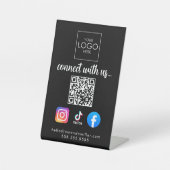 Verbinden Sie mit dem modernen QR-Code für Social  Sockelschild (Vorderseite)