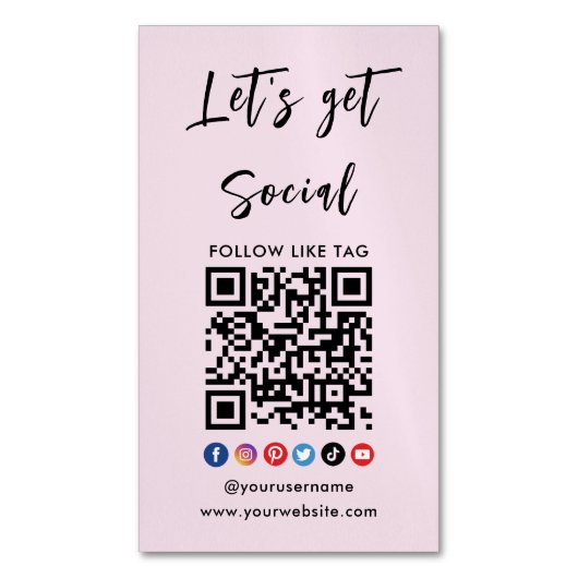 Verbinden Sie mit dem QR-Code Beruflich, trendy pi Magnetische Visitenkarte (Vorderseite Vertikal)