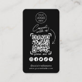 Verbinden Sie mit dem QR-Code der schwarzen sozial Visitenkarte (Vorderseite)