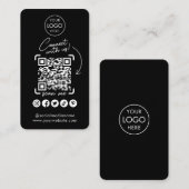 Verbinden Sie mit dem QR-Code der schwarzen sozial Visitenkarte (Vorne/Hinten)