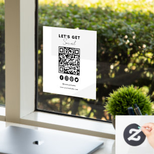 Verbinden Sie mit dem QR-Code der Social Media Fensteraufkleber