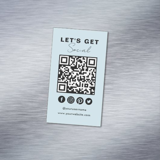 Verbinden Sie mit dem QR-Code der Social Media in Magnetische Visitenkarte (Beispiel)