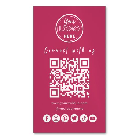 Verbinden Sie mit dem QR-Code der Social Media Magnetische Visitenkarte (Vorderseite Vertikal)