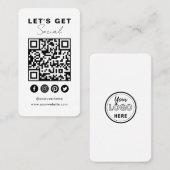 Verbinden Sie mit dem QR-Code der Social Media Visitenkarte (Vorne/Hinten)