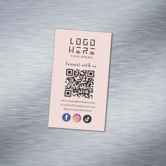 Verbinden Sie mit dem QR-Code der sozialen Medien  Magnetische Visitenkarte (Beispiel)