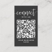 Verbinden Sie mit dem QR Code Dunkelgrau moderne m Visitenkarte (Vorderseite)