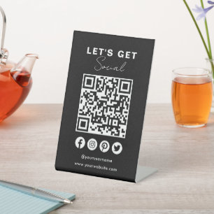 Verbinden Sie mit dem QR-Code für die sozialen Med Sockelschild