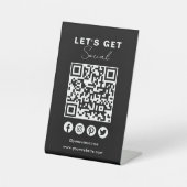 Verbinden Sie mit dem QR-Code für die sozialen Med Sockelschild (Vorderseite)