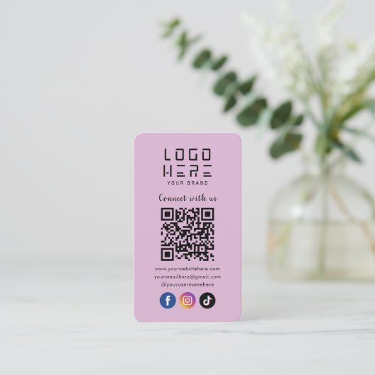 Verbinden Sie mit dem QR-Code für Social Media Lil Visitenkarte (Stehend Vorderseite)