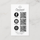 Verbinden Sie mit dem QR-Code für Social Media-Log Visitenkarte (Vorderseite)