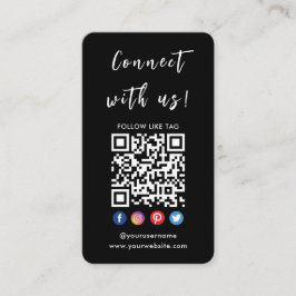 Verbinden Sie mit dem Qr-Code-Logo der Social Medi Visitenkarte