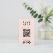 Verbinden Sie mit dem QR Code Soft Peach in den so Visitenkarte (Stehend Vorderseite)