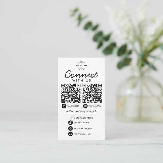 Verbinden Sie mit dem QR-Logo von US Social Media Begleitkarte (Stehend Vorderseite)