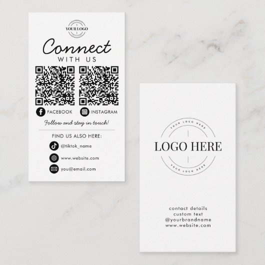 Verbinden Sie mit dem QR-Logo von US Social Media Begleitkarte (Vorne/Hinten)