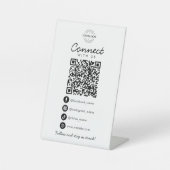 Verbinden Sie mit dem QR-Logo von US Social Media Sockelschild (Vorderseite)