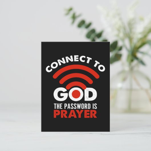 Verbinden Sie mit Gott das Passwort Gebetsgeschenk Postkarte (Stehend Vorderseite)