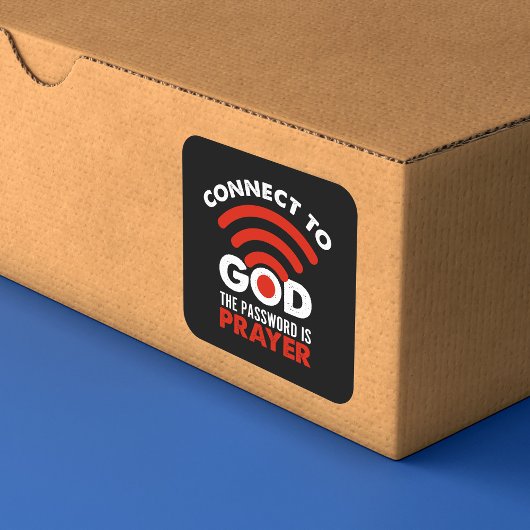 Verbinden Sie mit Gott das Passwort Gebetsgeschenk Quadratischer Aufkleber
