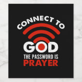 Verbinden Sie mit Gott das Passwort Gebetsgeschenk Weinetikett (Einzelnes Label)