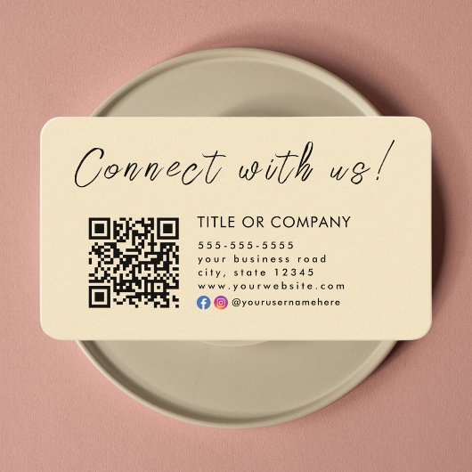 Verbinden Sie mit Instagram Facebook Qr Code Visitenkarte