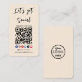 Verbinden Sie mit QR Code Beruflich Trendy Boho Visitenkarte (Vorne/Hinten)