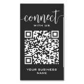 Verbinden Sie mit QR Code Graue Chic Moderne Minim Magnetische Visitenkarte (Vorderseite Vertikal)
