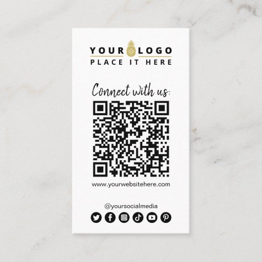 Verbinden Sie mit QR Code Social Media Einfach Wei Visitenkarte (Vorderseite)