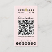 Verbinden Sie mit QR Code Social Media Moderne ros Visitenkarte (Vorderseite)