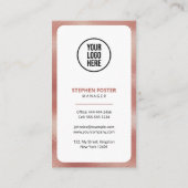 Verbinden Sie mit QR Code Social Media Rose Gold Visitenkarte (Rückseite)