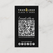 Verbinden Sie mit QR-Code Social Media Simple Blac Visitenkarte (Vorderseite)