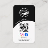 Verbinden Sie mit QR-Logos Social Media Black Visitenkarte (Vorderseite)
