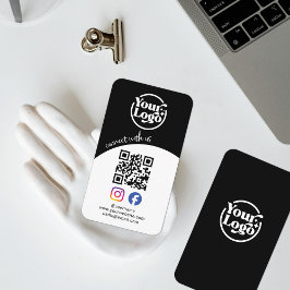 Verbinden Sie mit QR-Logos Social Media Black Visitenkarte