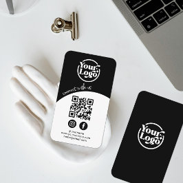 Verbinden Sie mit QR-Logos Social Media Black Visitenkarte