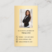 Verbinden Sie mit uns Gold Foto Qr Code Social Med Visitenkarte (Rückseite)