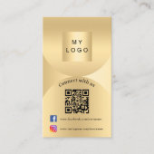 Verbinden Sie mit uns Gold Foto Qr Code Social Med Visitenkarte (Vorderseite)