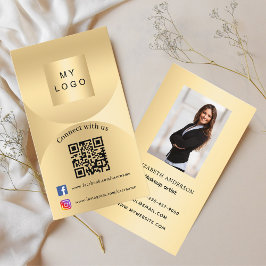 Verbinden Sie mit uns Gold Foto Qr Code Social Med Visitenkarte