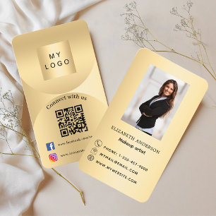 Verbinden Sie mit uns Gold Foto Qr Code Social Med Visitenkarte
