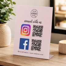Verbinden Sie mit uns Instagram Facebook QR Code R