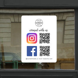 Verbinden Sie mit uns Instagram Facebook QR Code W Fensteraufkleber