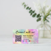 Verbinden Sie mit uns Logo Qr Code Holo Opal Stilv Visitenkarte (Stehend Vorderseite)