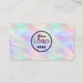 Verbinden Sie mit uns Logo Qr Code Iridescent Stil Visitenkarte (Rückseite)