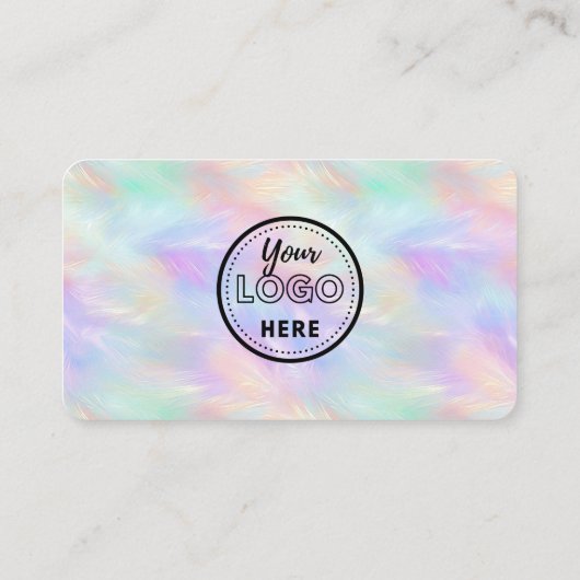 Verbinden Sie mit uns Logo Qr Code Iridescent Stil Visitenkarte (Rückseite)