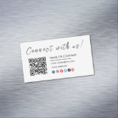 Verbinden Sie mit uns Logo Qr Code Social Media Wh Magnetische Visitenkarte (Beispiel)