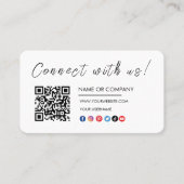 Verbinden Sie mit uns Logo Qr Code Social Media Wh Visitenkarte (Vorderseite)