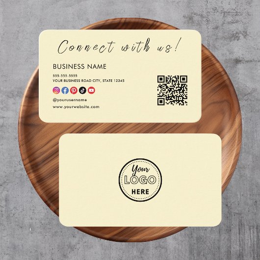Verbinden Sie mit uns Qr Code Social Media Logo Gr Visitenkarte