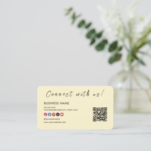 Verbinden Sie mit uns Qr Code Social Media Logo Gr Visitenkarte