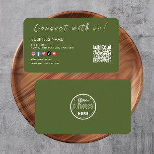 Verbinden Sie mit uns Qr Code Social Media Moss Gr Visitenkarte