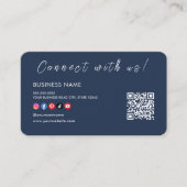 Verbinden Sie mit uns Qr Code Social Media Navy Bl Visitenkarte (Vorderseite)