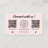 Verbinden Sie mit uns Social Media Double QR Code Visitenkarte (Vorderseite)