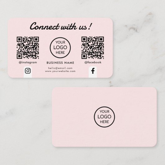 Verbinden Sie mit uns Social Media Double QR Code Visitenkarte (Vorne/Hinten)